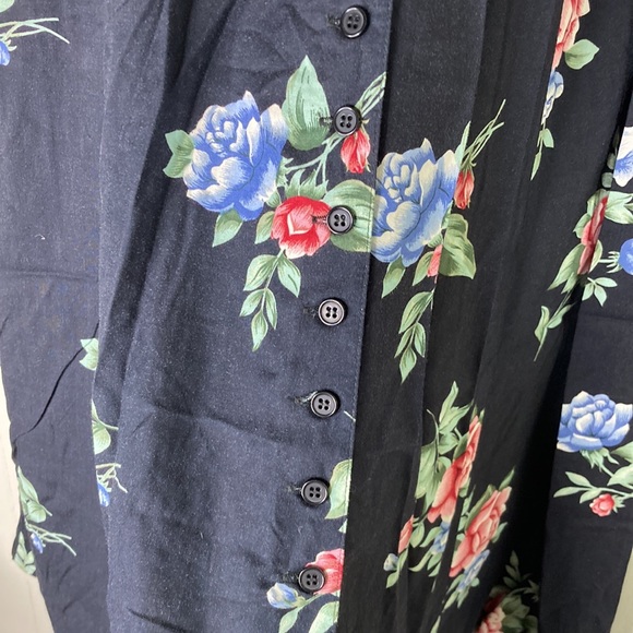 Vintage Deadstock a line paneled button down floral skirt new never worn - Picture 9 of 9